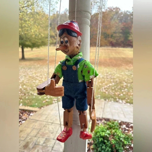 VTG RARE Handmade Pinocchio Beautiful Hand-carved Wooden Puppet Collectible - Picture 15 of 16